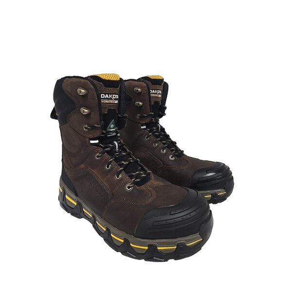 Dakota Men's 8'' 8550 Comp Toe Comp Plate Work Boots Brown Size 12M - Picture 1 of 7